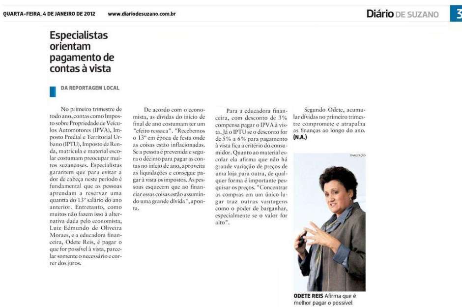 Odete Reis fala ao Jornal DS sobre Dívidas no início do Ano