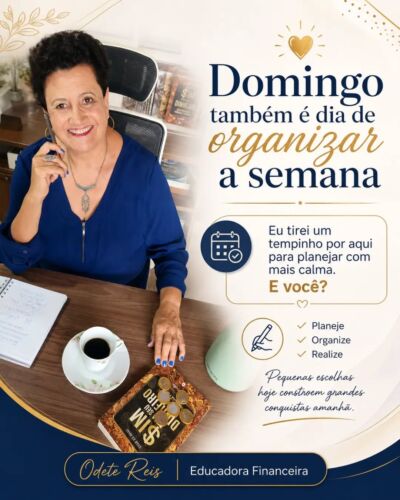 Domingo por aqui também é dia de respirar, organizar a semana e olhar para as escolhas com mais calma.

Tirar um tempinho para planejar não precisa ser algo complicado. Pode ser olhar a agenda, rever compromissos, organizar prioridades e também observar como estão as finanças.

Quando a gente se organiza, começa a semana com mais clareza, mais leveza e mais consciência.

E você, costuma tirar um tempinho no domingo para organizar a sua semana? ✨💙

#odetereis
#educaçãofinanceira
#organizaçãofinanceira
#simparaseudinheiro