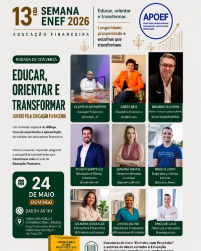 Educar, orientar e transformar.

Essa roda de conversa é uma oportunidade muito especial de levar Educação Financeira para a comunidade, ampliando o acesso à informação, ao conhecimento e a escolhas mais conscientes.

Quando a Educação Financeira chega a mais pessoas, ela transforma vidas, fortalece famílias e abre caminhos para mais prosperidade, longevidade e liberdade financeira.

Que alegria fazermos parte desse movimento na 13ª Semana ENEF!

@apoefoficial

#Apoef
#ApoefOficial
#SemanaENEF2026
#LongevidadeFinanceira