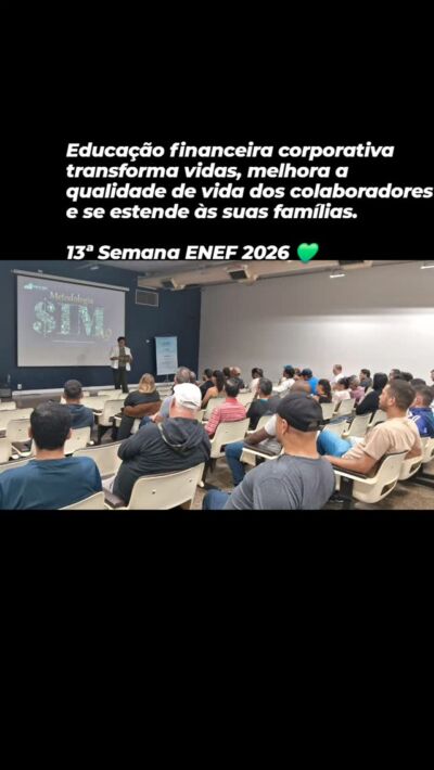 A educação financeira no mundo corporativo vai muito além de falar sobre dinheiro.

Ela transforma a forma como as pessoas tomam decisões, organizam seus sonhos, cuidam da família e constroem um futuro com mais segurança, equilíbrio e propósito.

Quando uma empresa abre espaço para esse tema, ela contribui não apenas com seus colaboradores, mas também com suas famílias e com toda a comunidade ao redor.

Parabéns à empresa, em especial ao Roberto Daniel e Jeziel, pela oportunidade da realização deste grande evento e por fazer parte dessa importante mobilização em colaboração com a 13ª Semana ENEF.

Que a educação financeira continue se expandindo, mudando vidas e fortalecendo famílias.

@apoefoficial
@claytonschnepper
@jaquemetzner
@fernando.ribeiro.oficial
@prof_assismoreira
@edneafinancas
@diegoangelos.brio
@bruno_lewis
@odete.reis

#SemanaENEF
#APOEFOficial
#EducaçãoFinanceiracorporativa
#EducaçãoFinanceiraNaPrática
#LongevidadeFinanceira