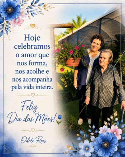 Hoje celebramos o amor que nos forma, nos acolhe e nos acompanha pela vida inteira. 🌷
Minha homenagem carinhosa a todas as mães — especialmente à minha mãe, que me ensinou tanto com amor e exemplo.
Feliz Dia das Mães! 💖
Odete Reis